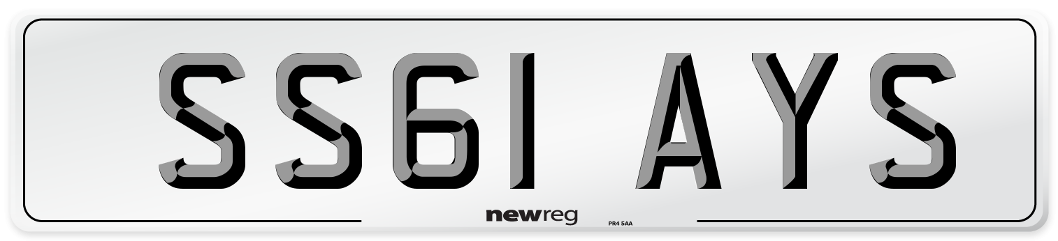 SS61 AYS Number Plate from New Reg